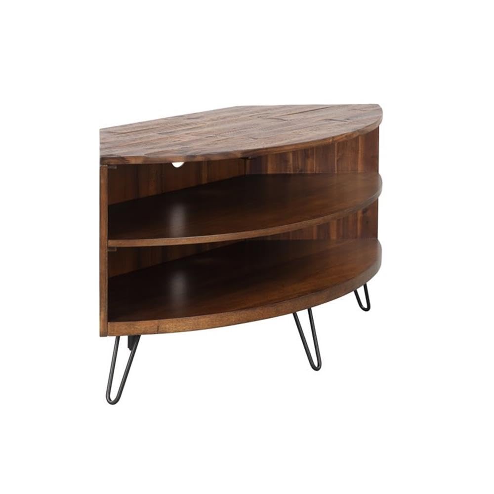 Brown Acacia Wood Corner Media Stand W640