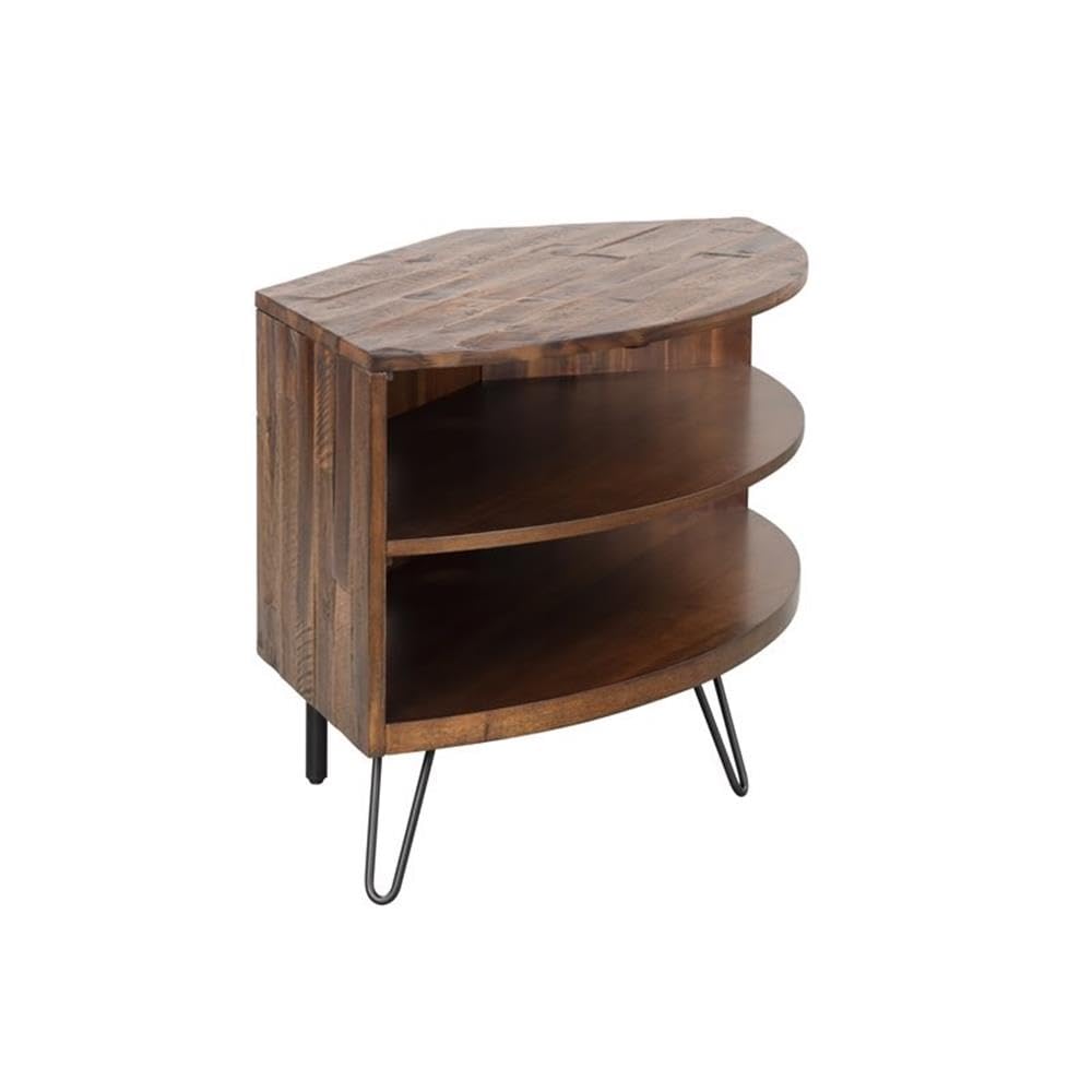 Brown Acacia Wood Corner Media Stand W640
