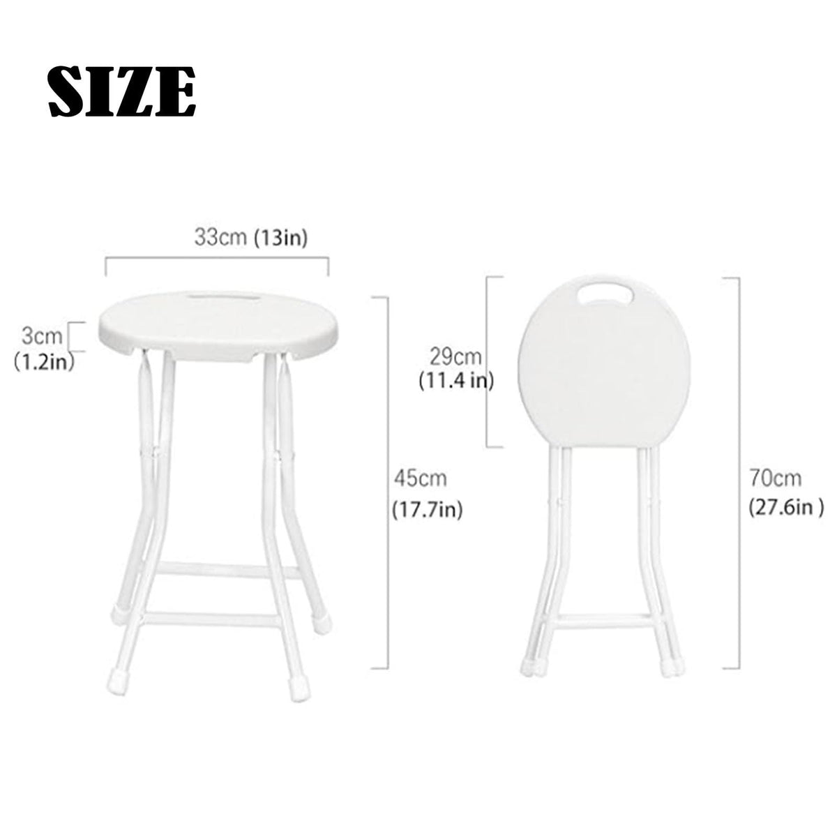 18in Black Backless Folding Chair with Steel Frame Legs S761367
