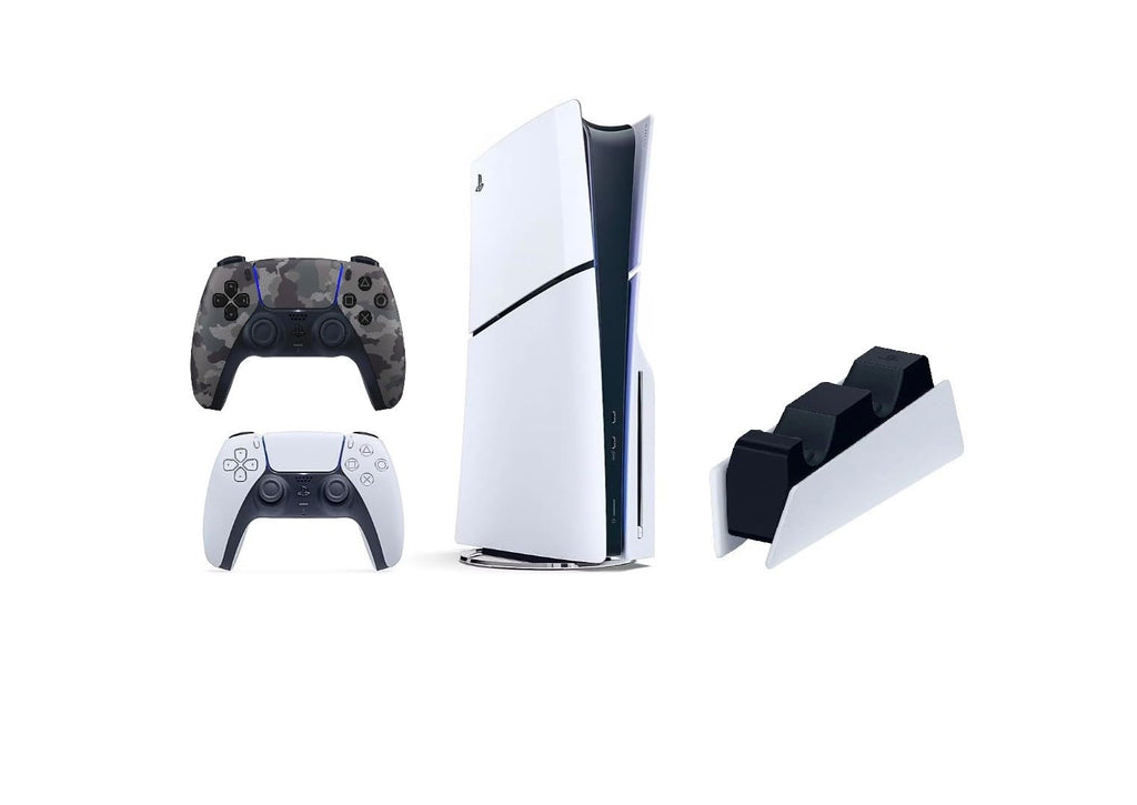 Playstation 5 Slim Disc 1TB Console Bundle with Controllers and Charging Station Z8668