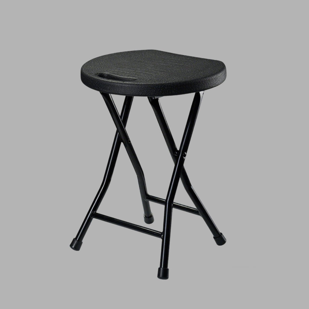 18in Black Backless Folding Chair with Steel Frame Legs S761367