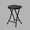 18in Black Backless Folding Chair with Steel Frame Legs S761367