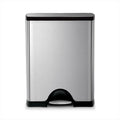 50 Liter Rectangular Brushed Stainless Steel Step Trash Can Q26226