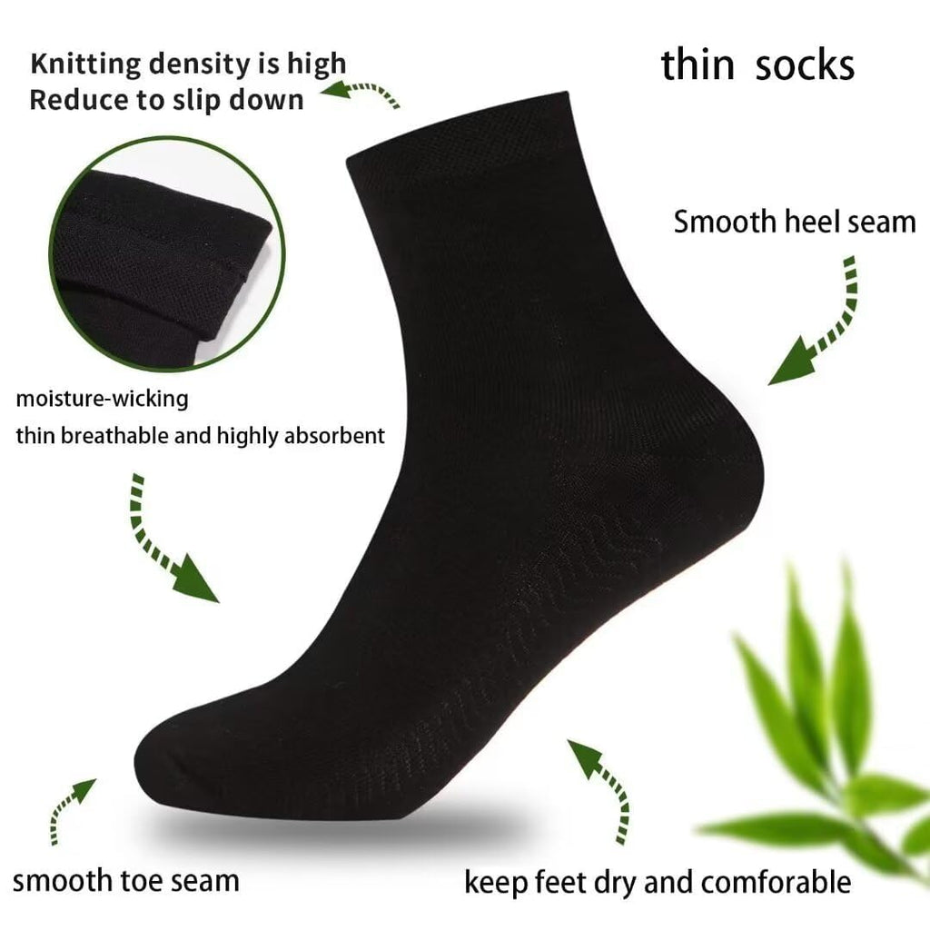 Bamboo Low Quarter Thin Ankle Socks 6 Pairs D643