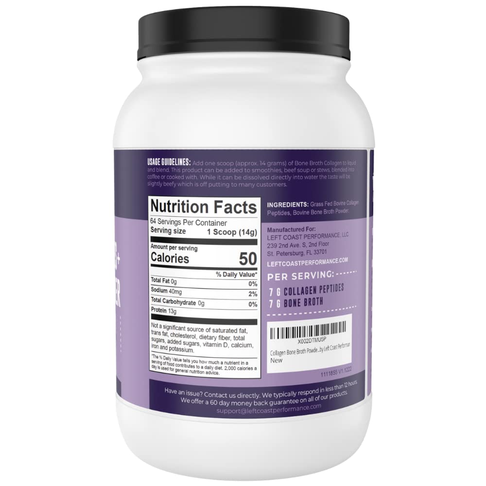 Collagen Bone Broth Powder, Unflavored, 2lb P15956