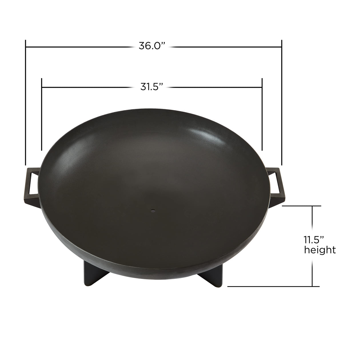 36” Round Wood Burning Steel Fire Pit with Spark Screen, Poker, Log Grate and Storage Cover E4410