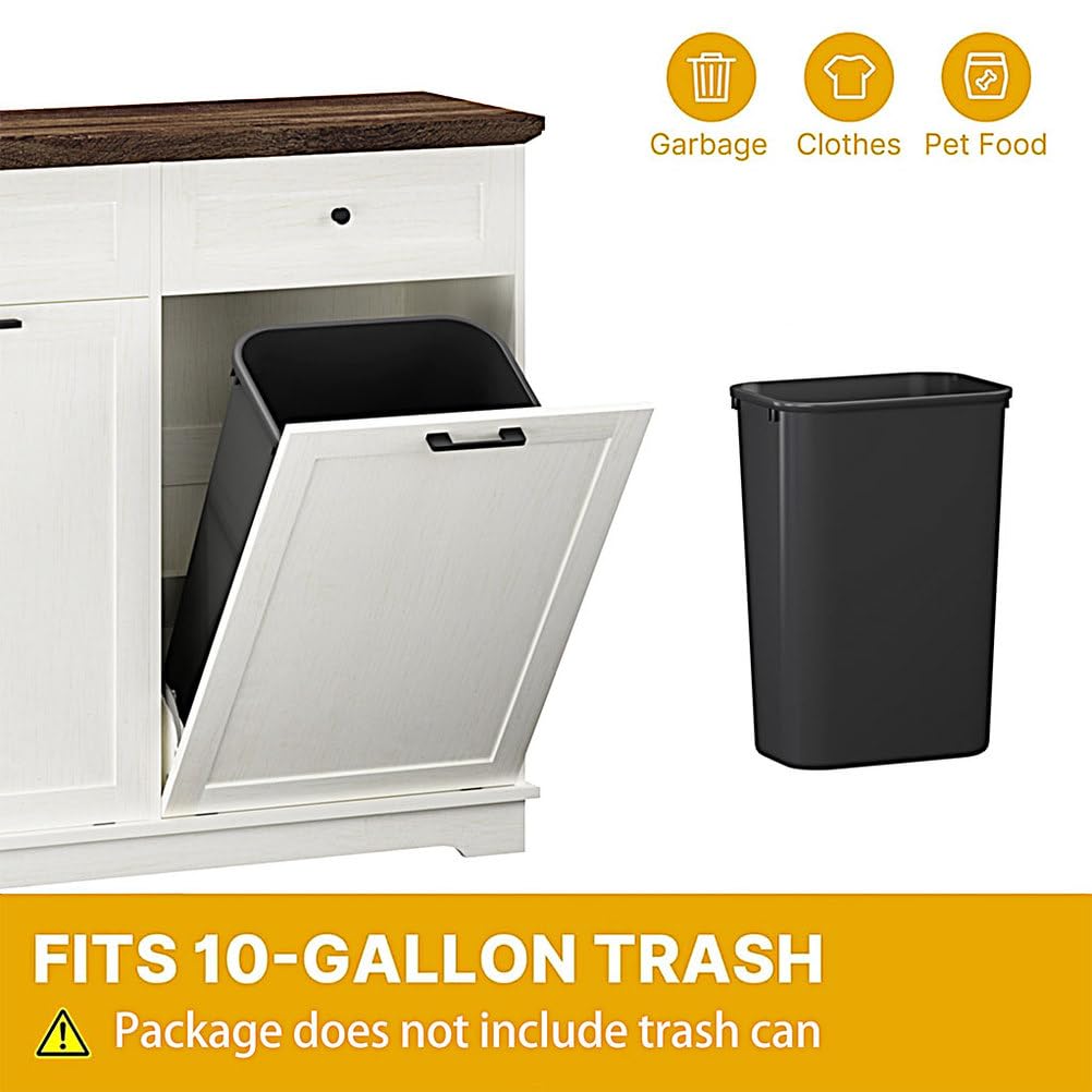 Double Tilt Out Trash Cabinet, Antique White D415200