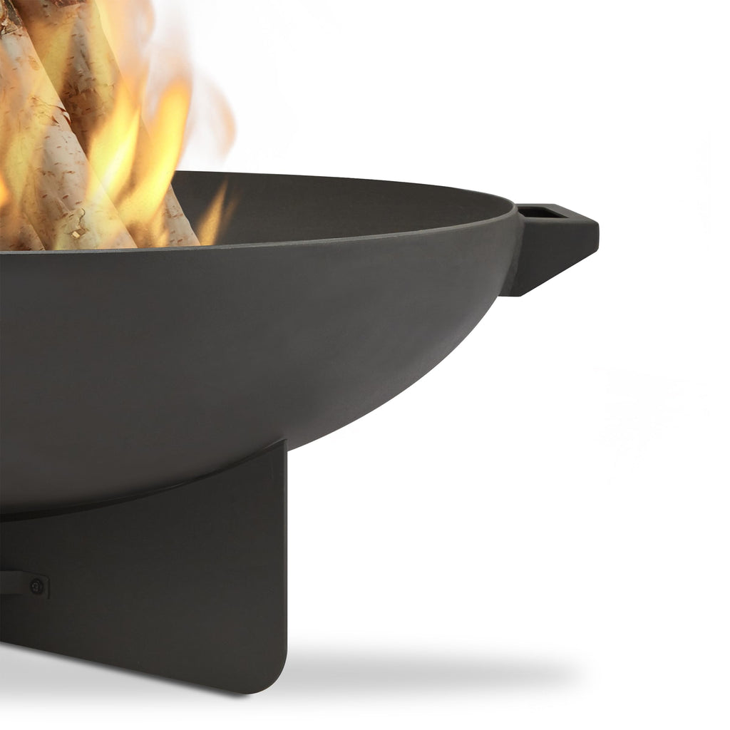 36” Round Wood Burning Steel Fire Pit with Spark Screen, Poker, Log Grate and Storage Cover E4410