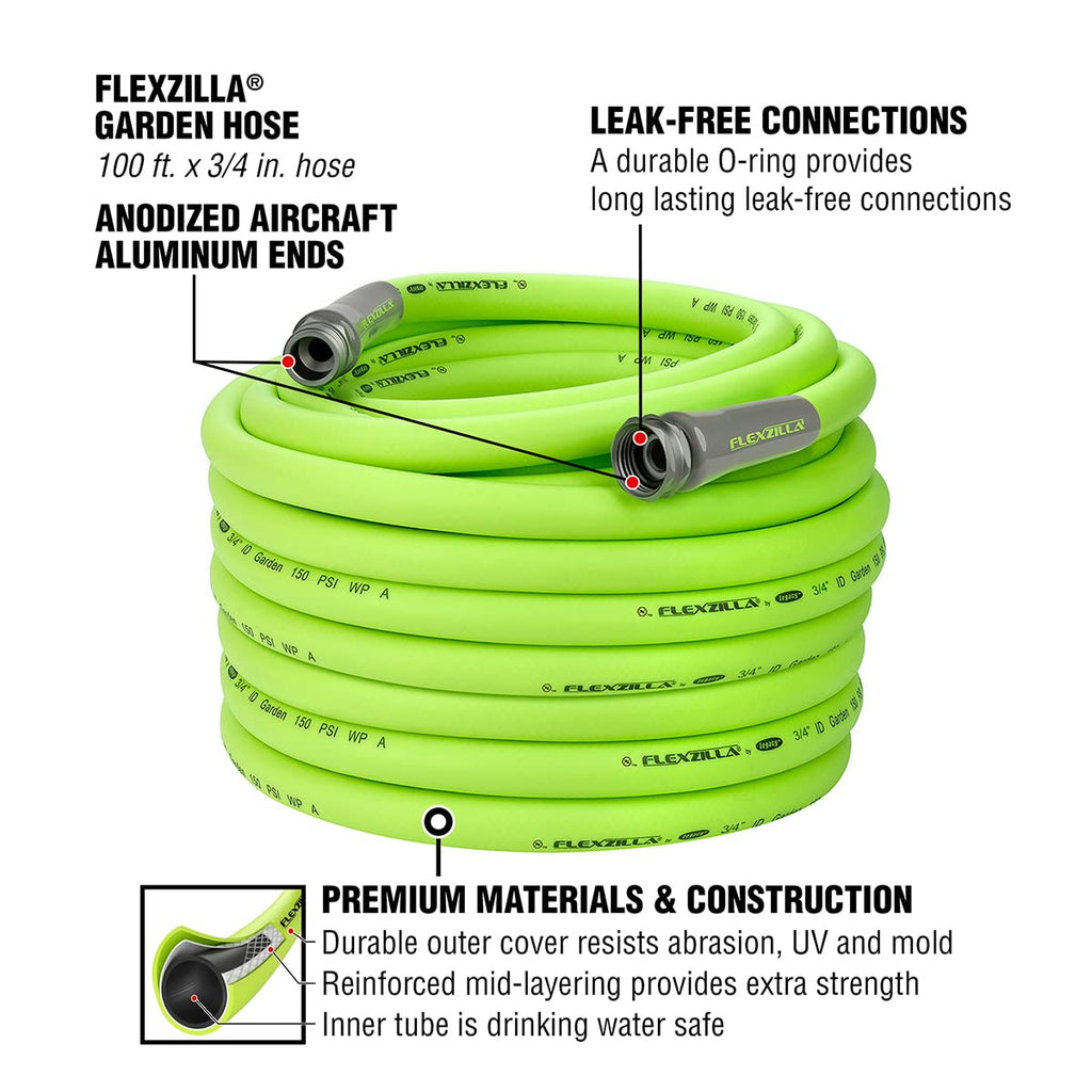 3/4 in. x 100 ft. Drinking Water Safe Garden Hose & Twist Action Nozzle B4644