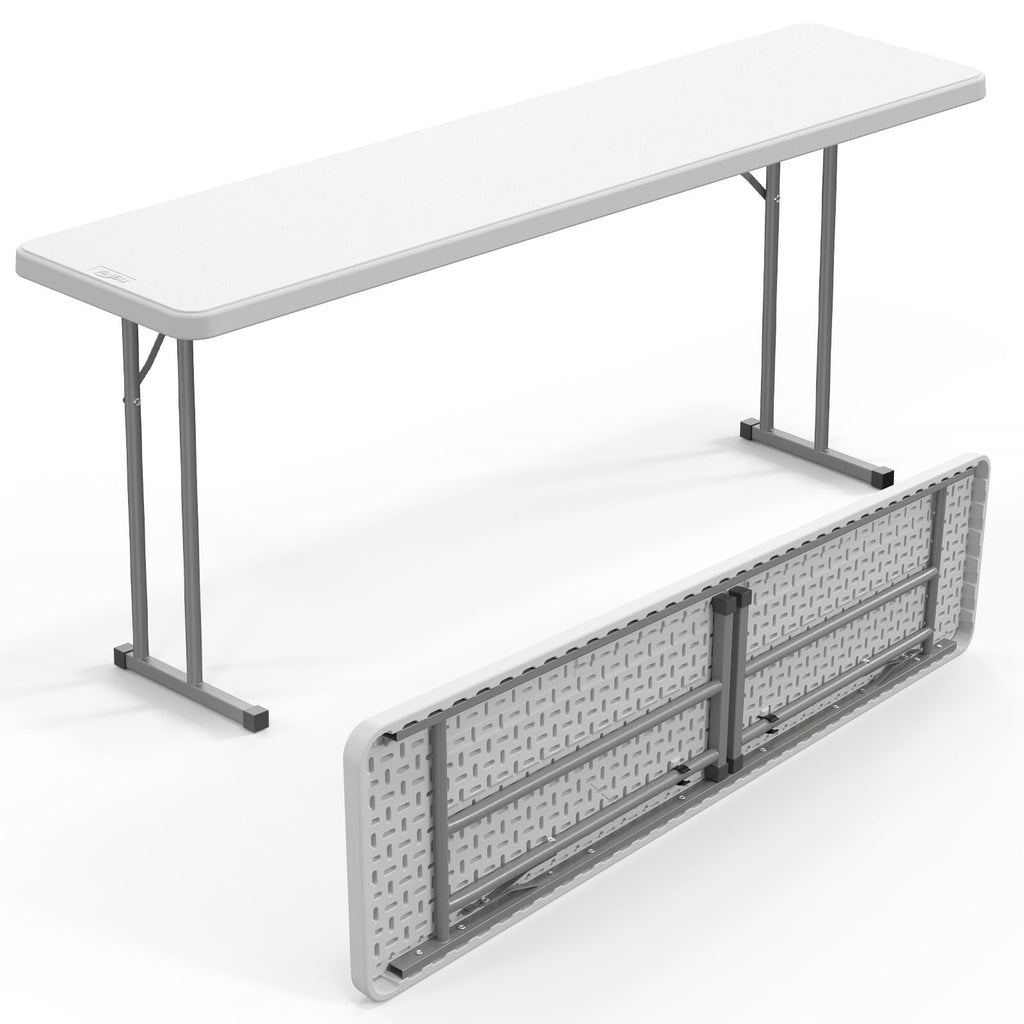 White 6 FT Narrow Folding Table Q23668