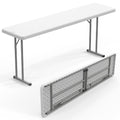 White 6 FT Narrow Folding Table Q23668