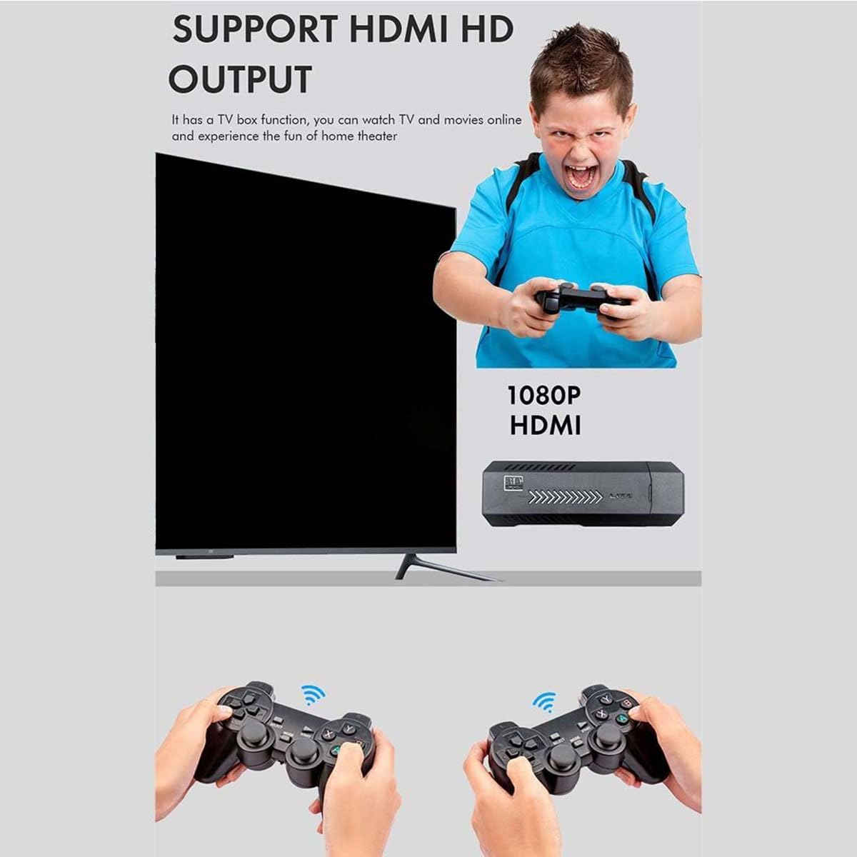4K Retro Game Stick with 2 Wireless Controllers 64GB L621084