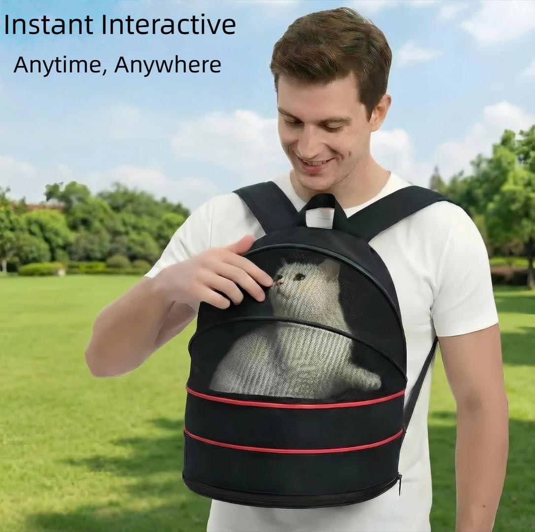Expandable Dog Backpack Carrier with Breathable Front Opening-Black L56638