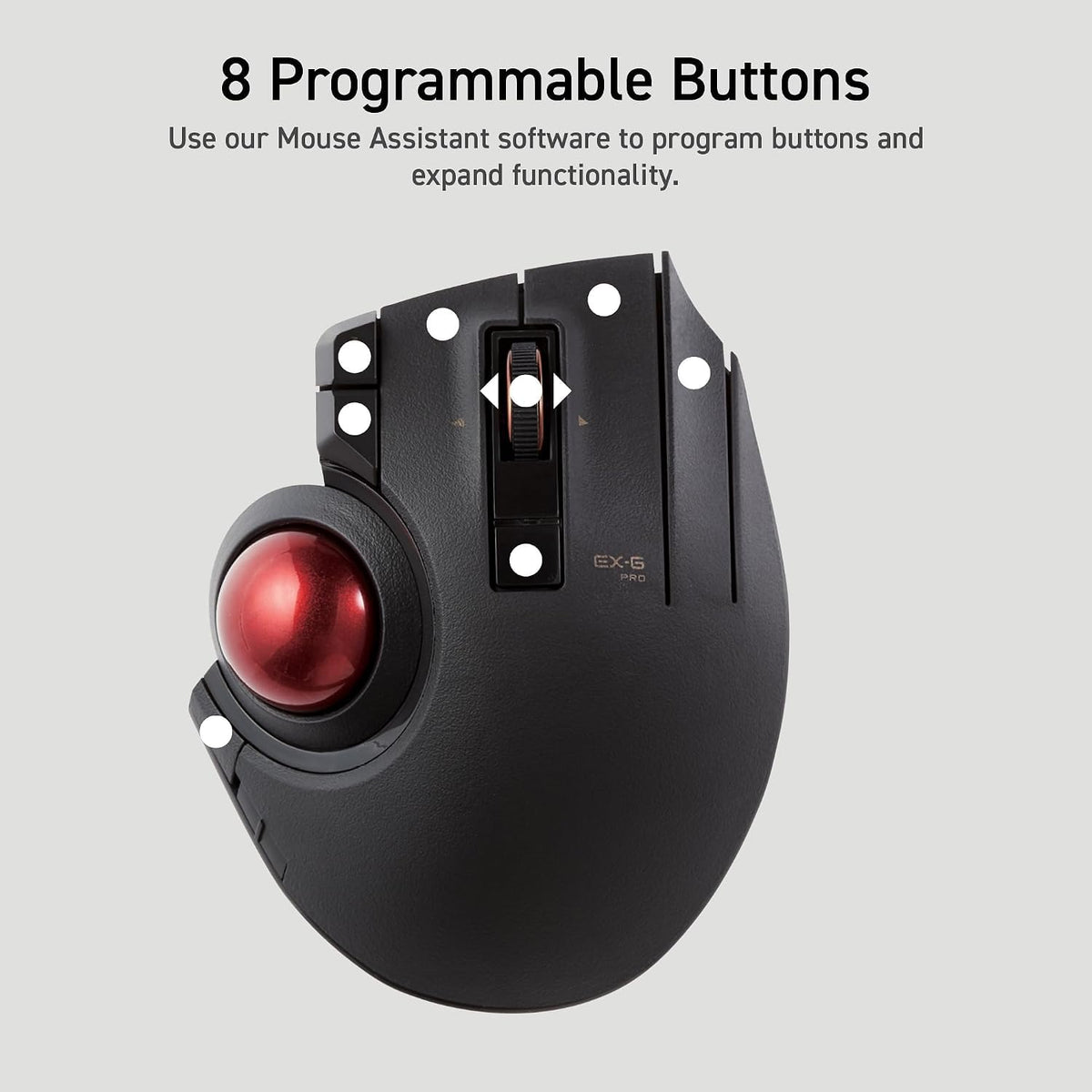 Wireless Ergonomic Thumb Control Trackball Mouse X71216