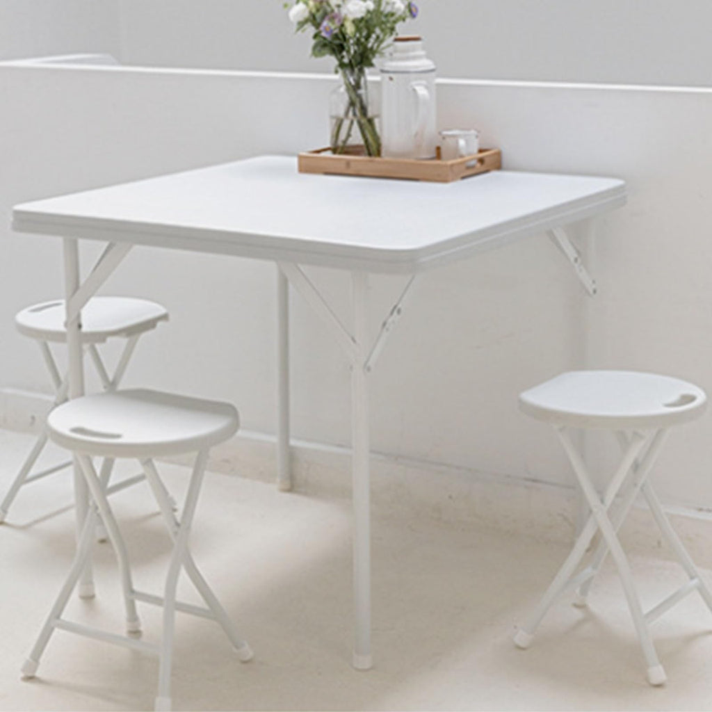 18in Black Backless Folding Chair with Steel Frame Legs S761367