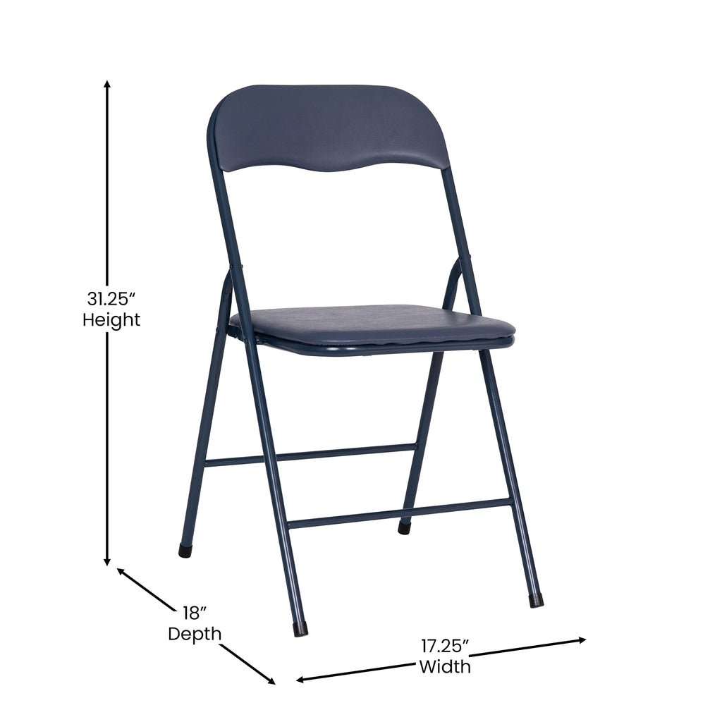 Navy Square Folding Card Table and Chairs Set G1893