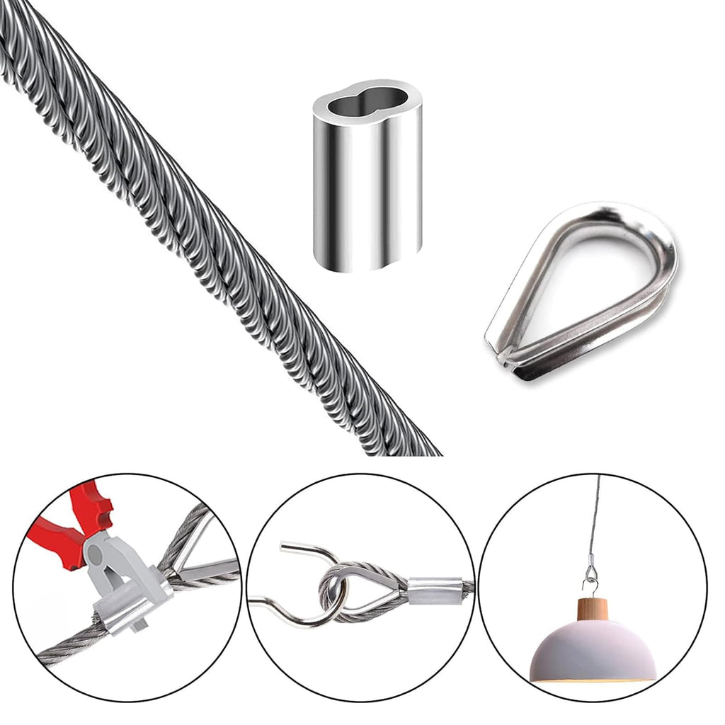 1/8 inch Stainless Steel Wire Rope Kit, 33ft O5731