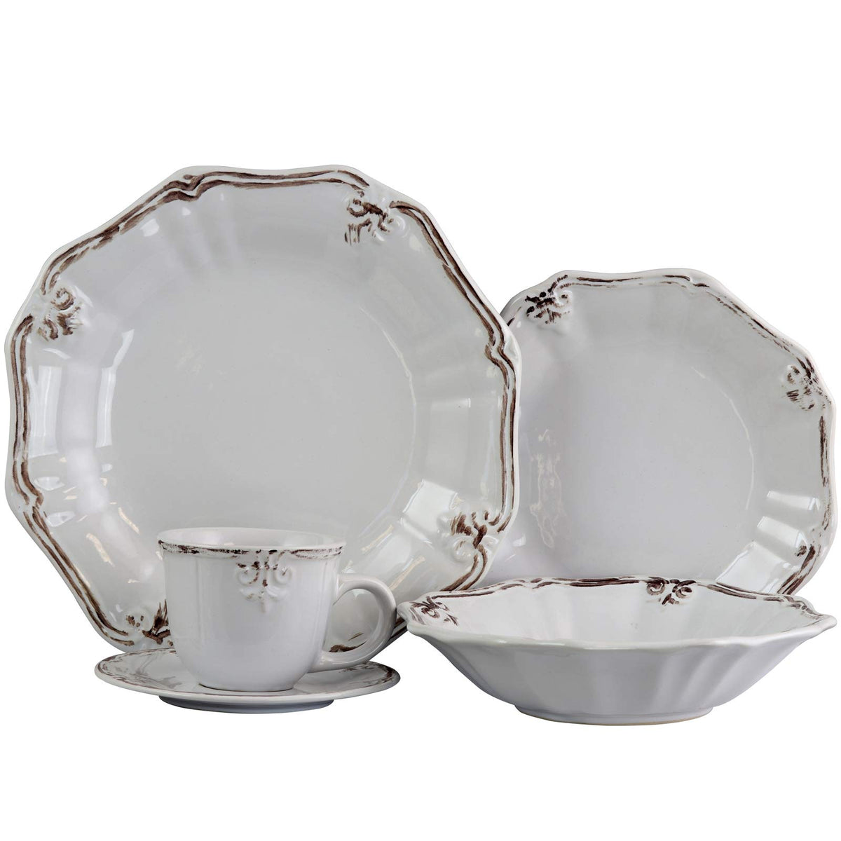 White 20-Piece Dinnerware Set O303622