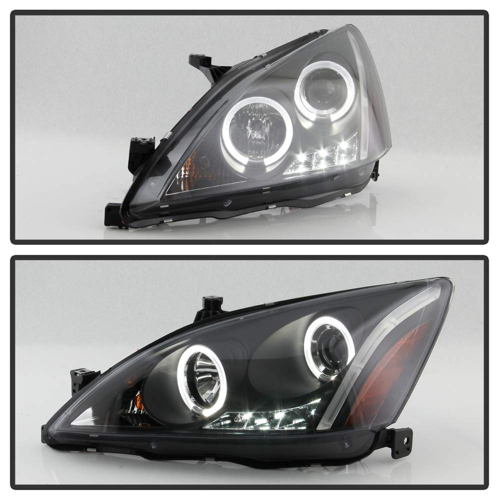For 2003-2007 Honda Accord Black Housing Projector Headlights J872913