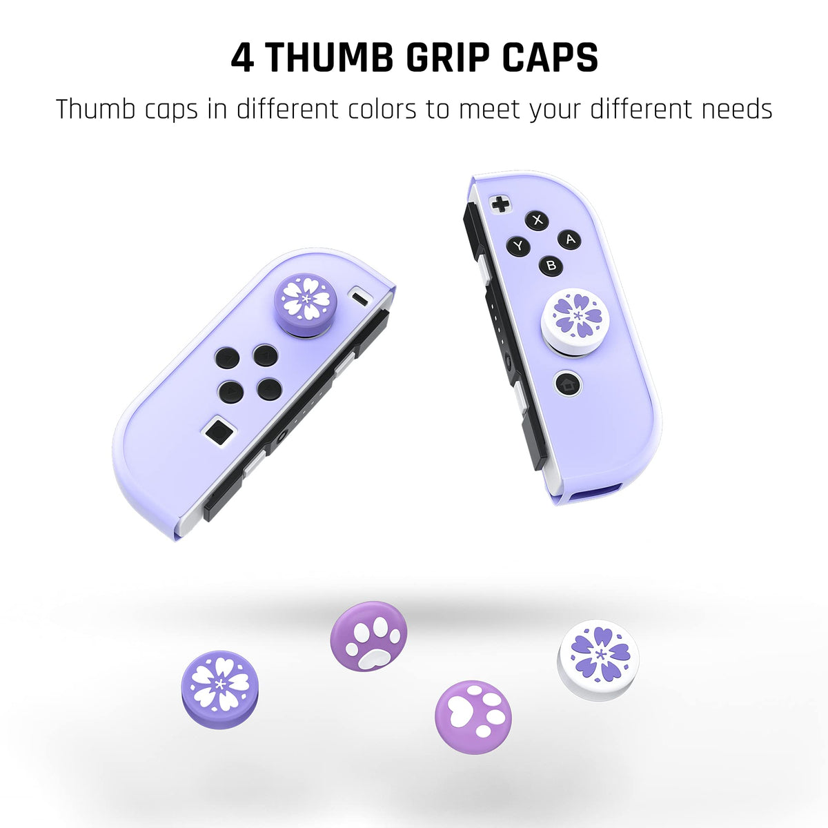 Purple Case for Nintendo Switch OLED Model with Screen Protector and 4 Thumb Grip Caps M204906