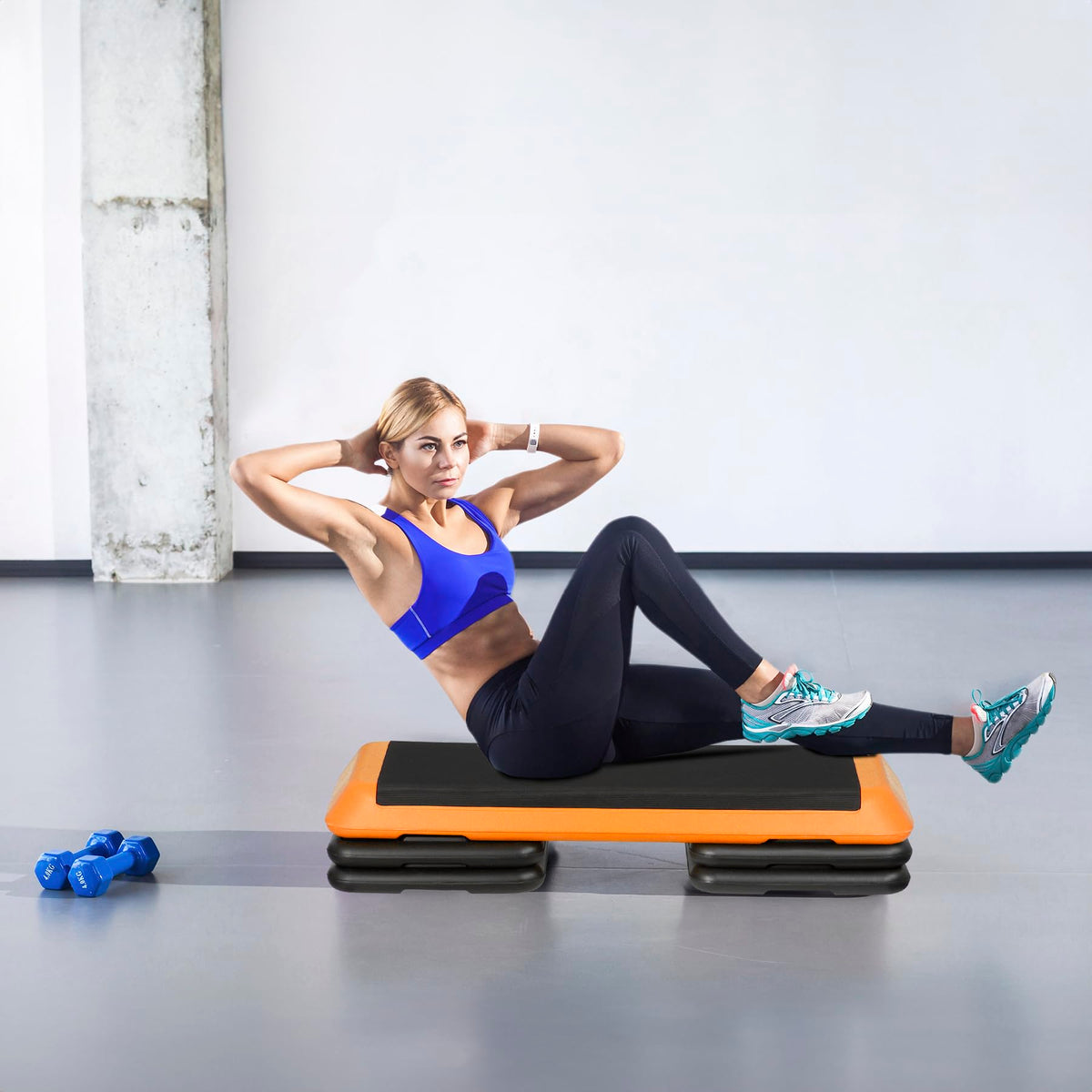 43'' Adjustable Aerobic Step Platform with 4 Stackable Risers N644984
