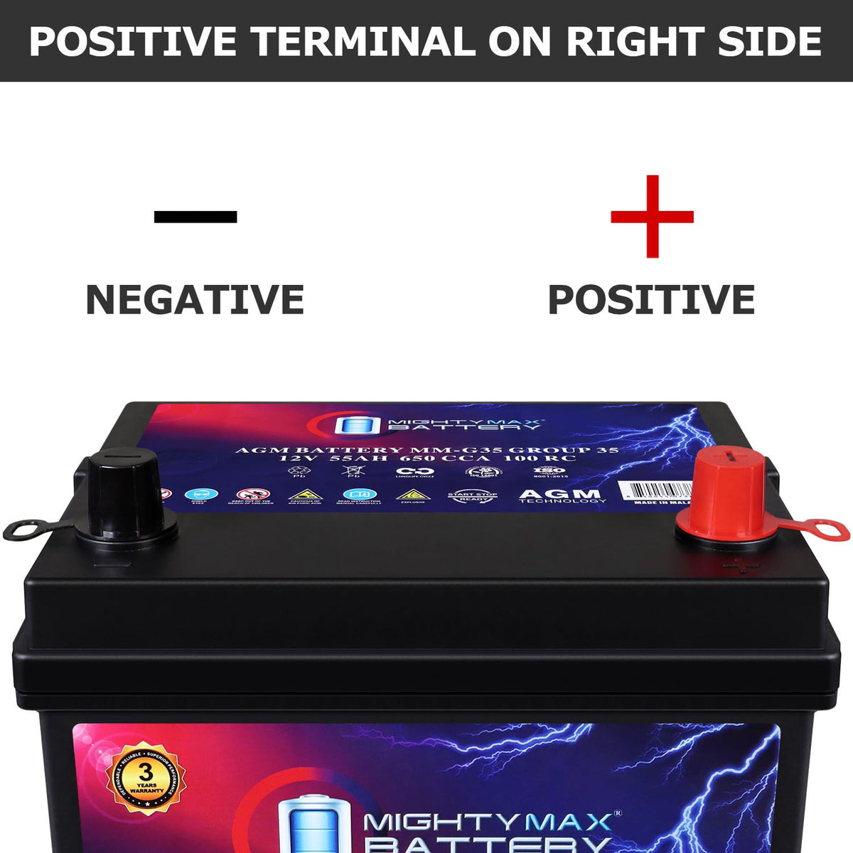12V 55Ah AGM Replacement Battery X6457