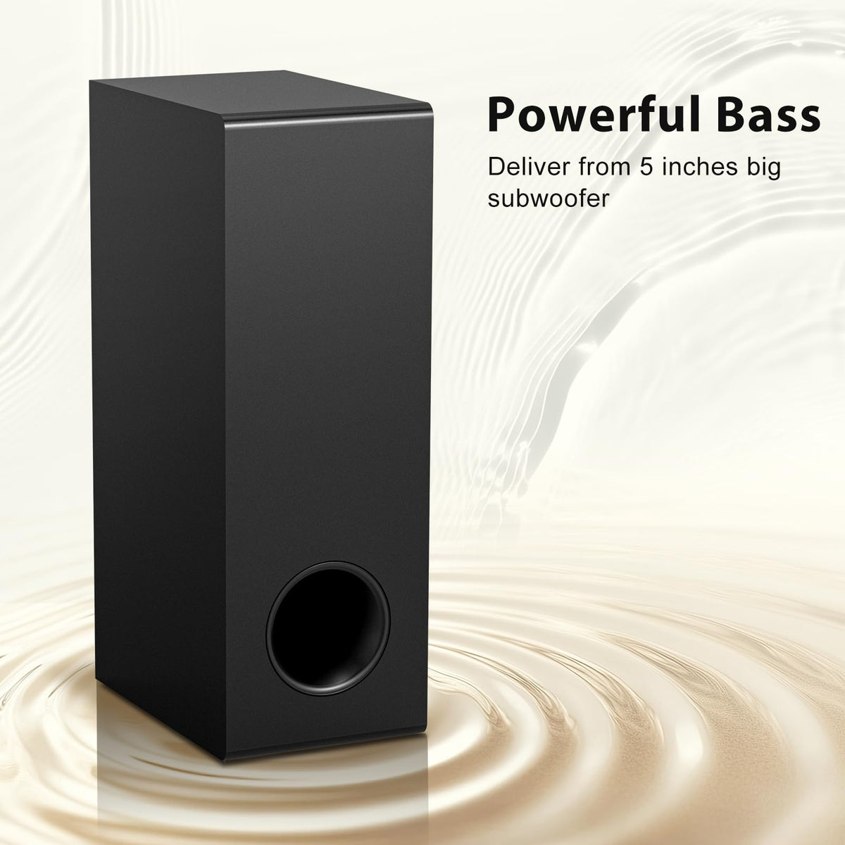 Black 2.1 CH Sound Bar with Wired Subwoofer C25786
