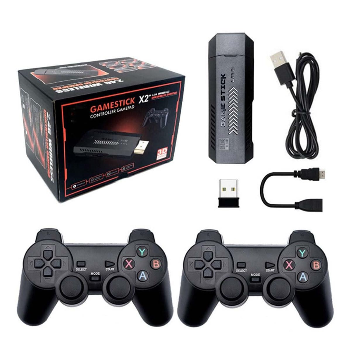 4K Retro Game Stick with 2 Wireless Controllers 64GB L621084