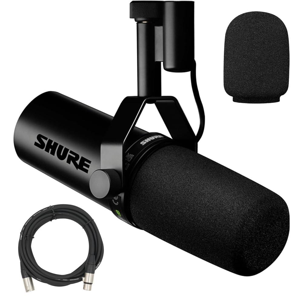 Dynamic Vocal Microphone with Detachable Windscreen and XLR Cable N8197