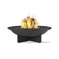 36” Round Wood Burning Steel Fire Pit with Spark Screen, Poker, Log Grate and Storage Cover E4410