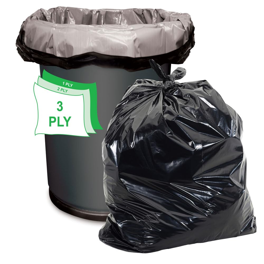 40-45 Gallon Black Heavy Duty Trash Bags Pack of 100 T408