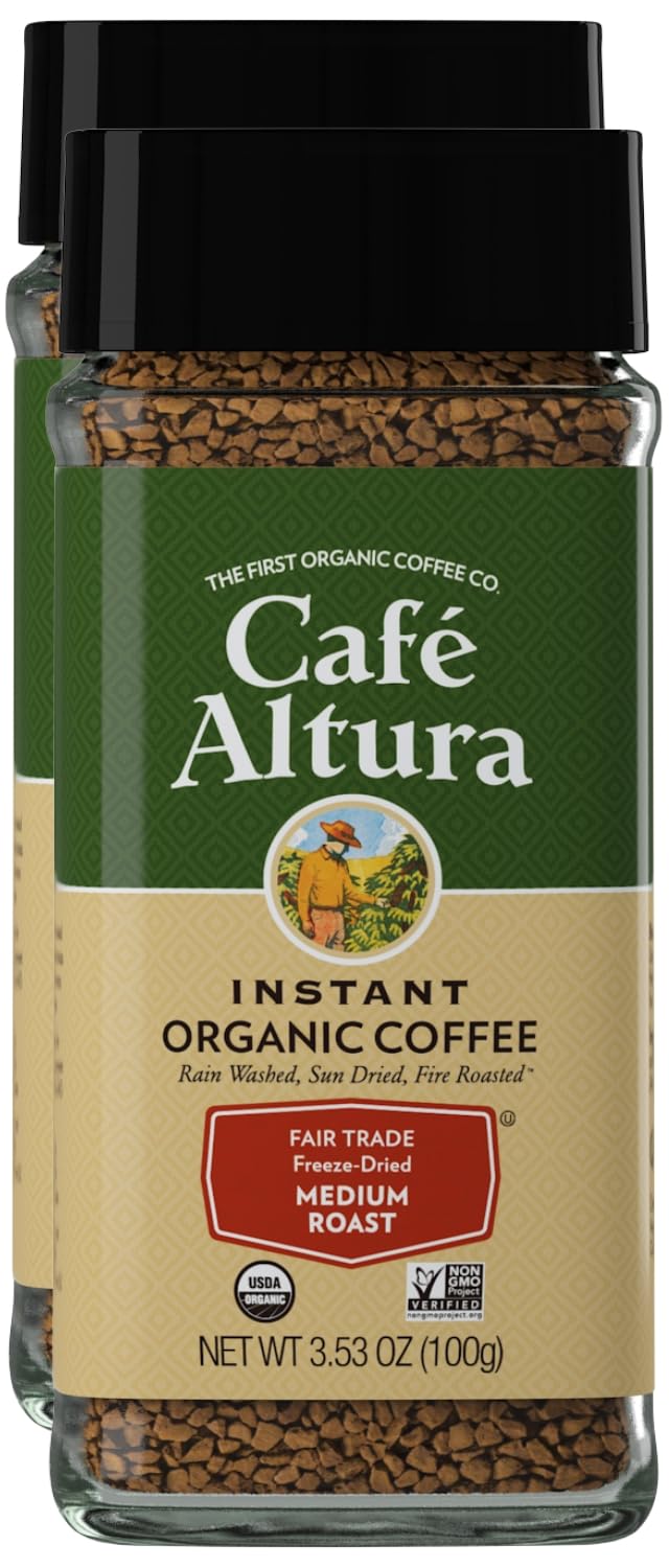 Organic Medium Roast Instant Coffee 3.53 Oz Pack of 2 J863694