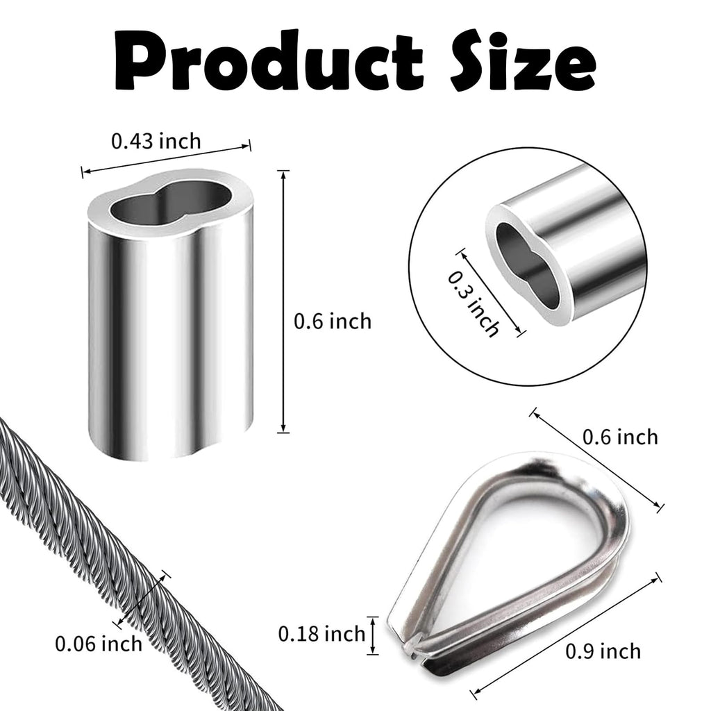 1/8 inch Stainless Steel Wire Rope Kit, 33ft O5731
