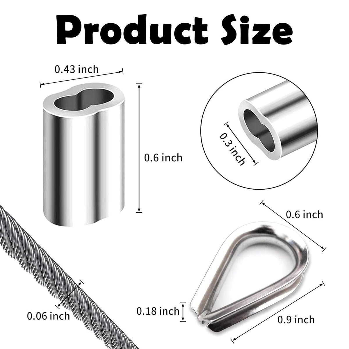 1/8 inch Stainless Steel Wire Rope Kit, 33ft O5731