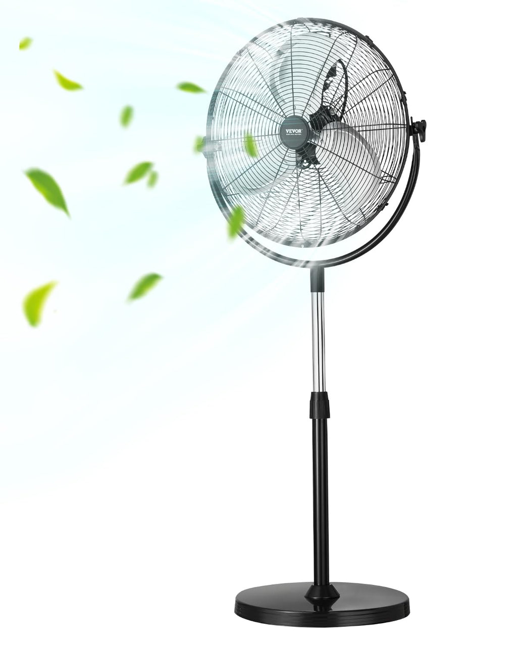 18 Inch Adjustable Height Standing Fan with 3 Speeds, Black T97150