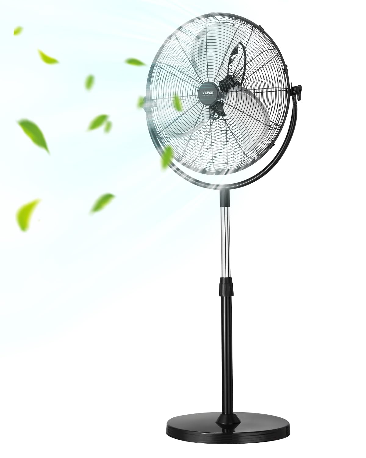 18 Inch Adjustable Height Standing Fan with 3 Speeds, Black T97150