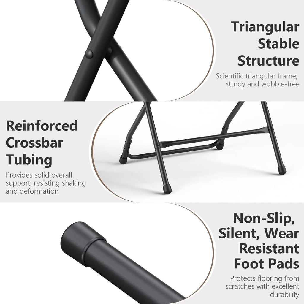 10 Pack Lightweight Stackable Plastic Folding Chairs with Steel Frame C44896