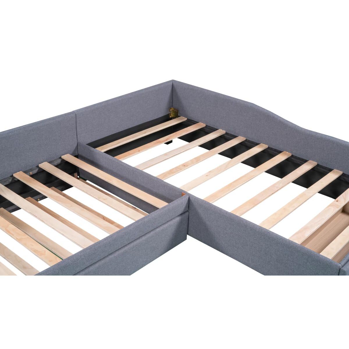 Gray L-Shaped Daybed with Trundle & Drawer M91413