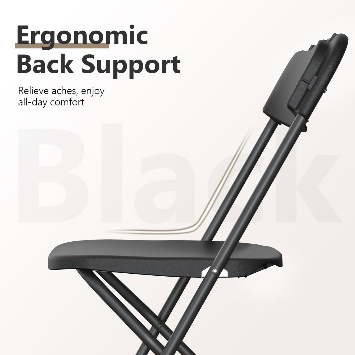 10 Pack Lightweight Stackable Plastic Folding Chairs with Steel Frame C44896