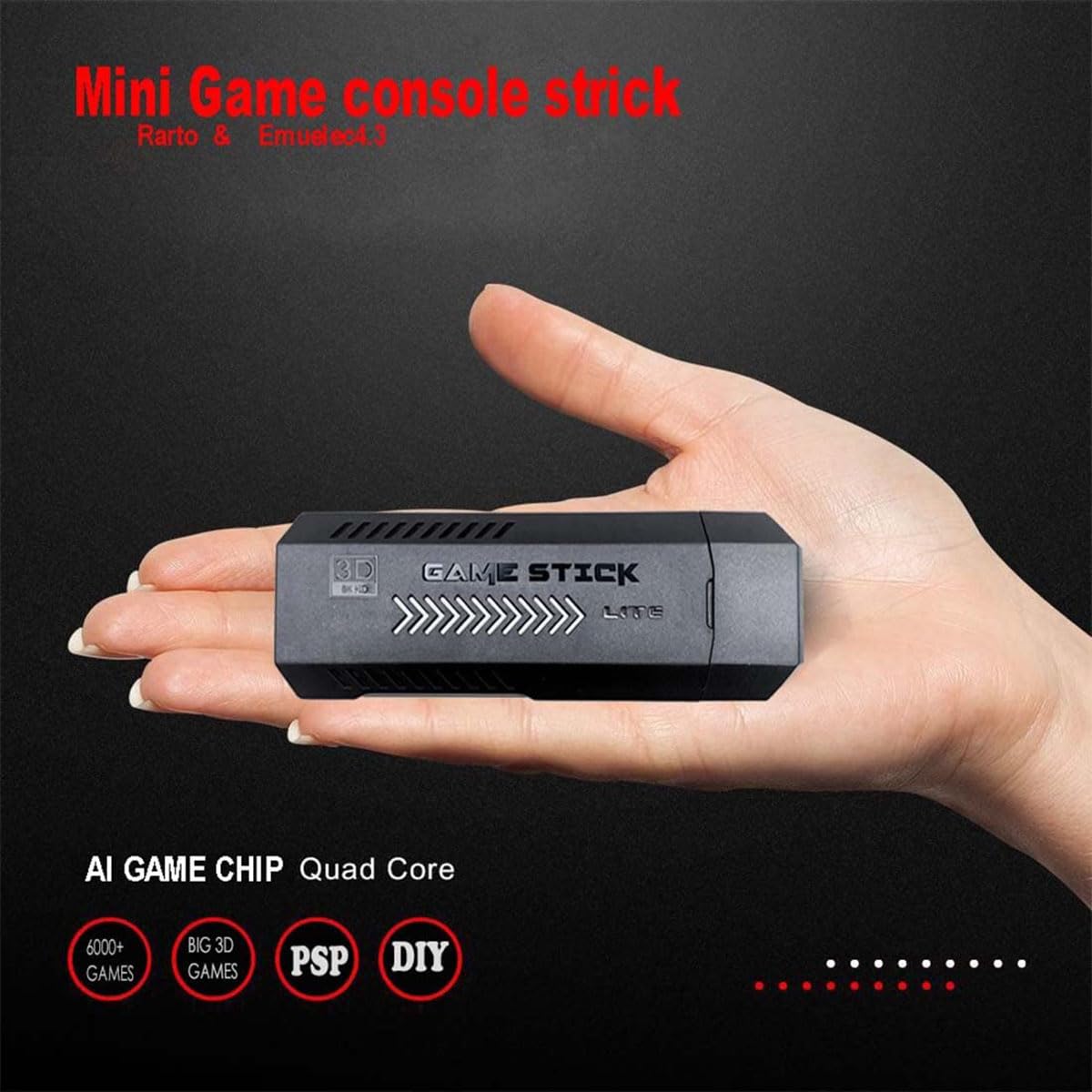 4K Retro Game Stick with 2 Wireless Controllers 64GB L621084
