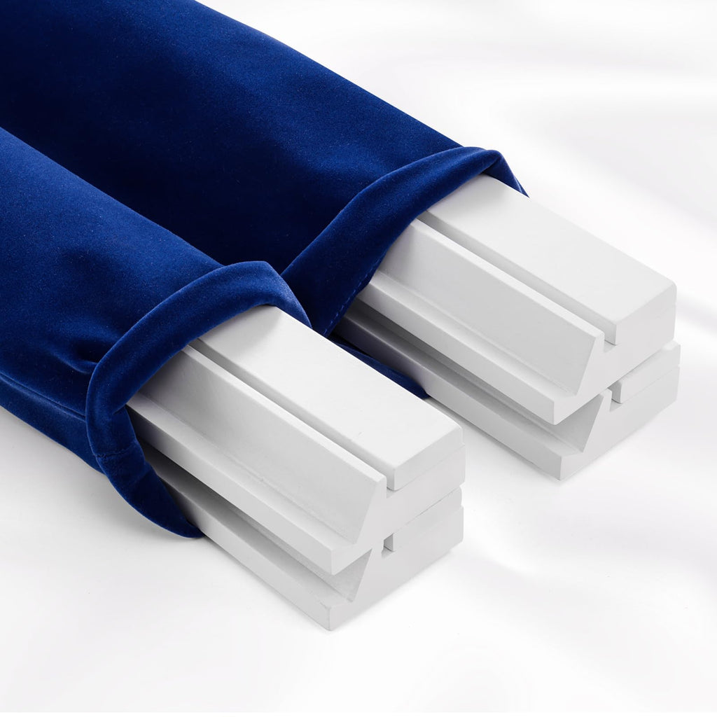 Blue Velvet Drawstring Storage Bag with 2 Compartments H5621