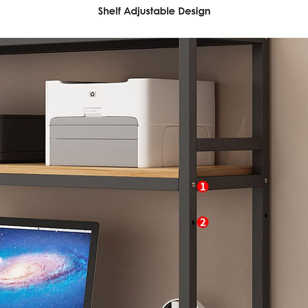 Adjustable Wood and Metal Desktop Bookshelf S39702