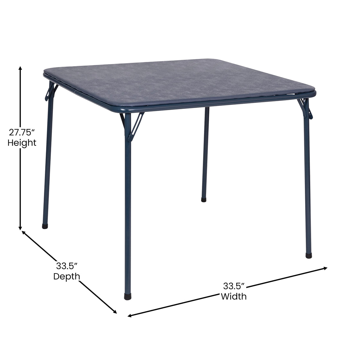 Navy Square Folding Card Table and Chairs Set G1893