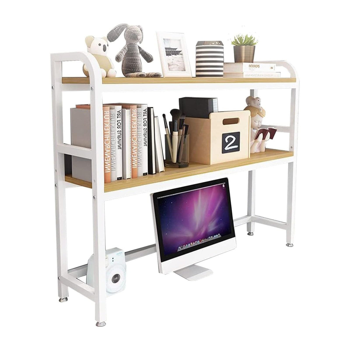 Adjustable Wood and Metal Desktop Bookshelf S39702