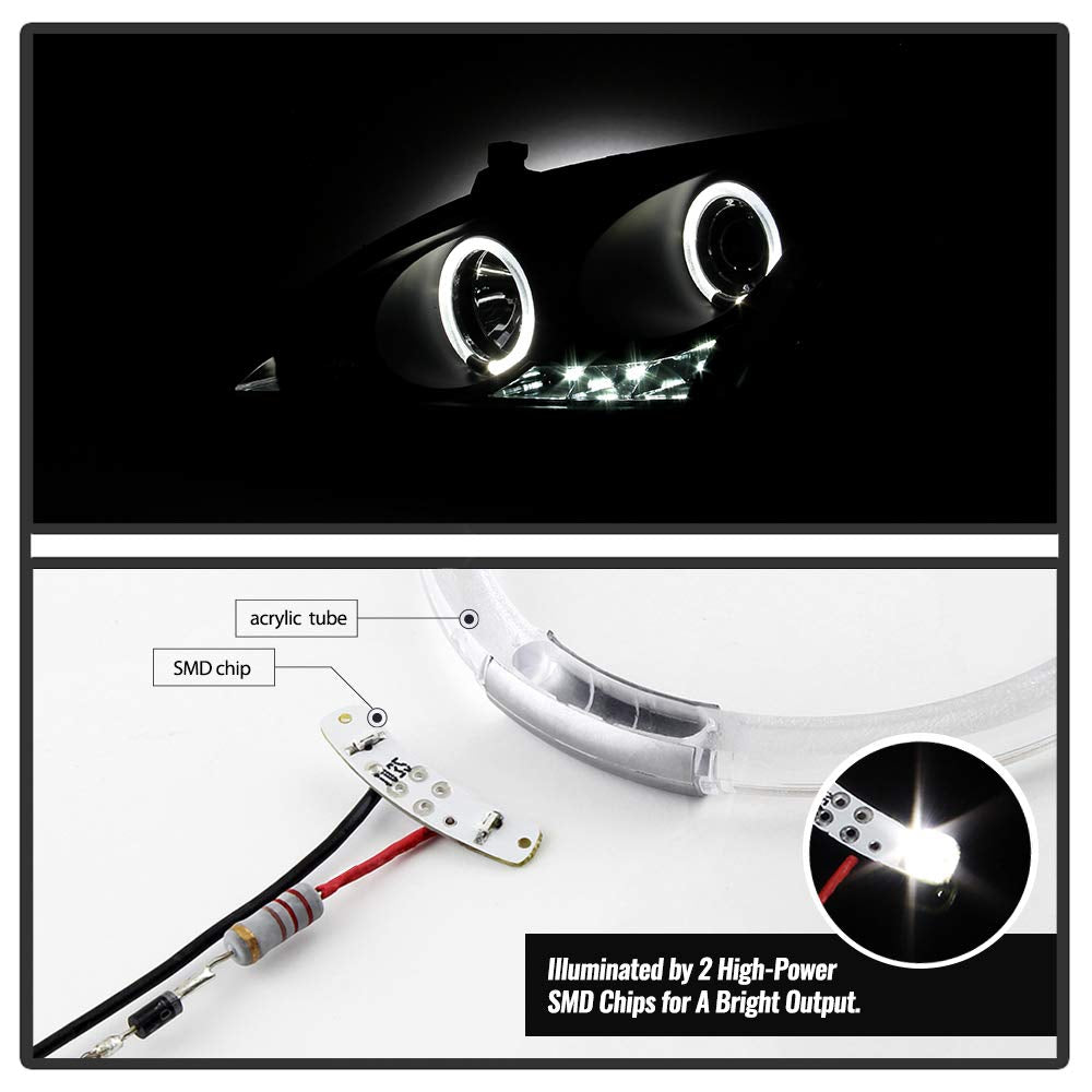 For 2003-2007 Honda Accord Black Housing Projector Headlights J872913