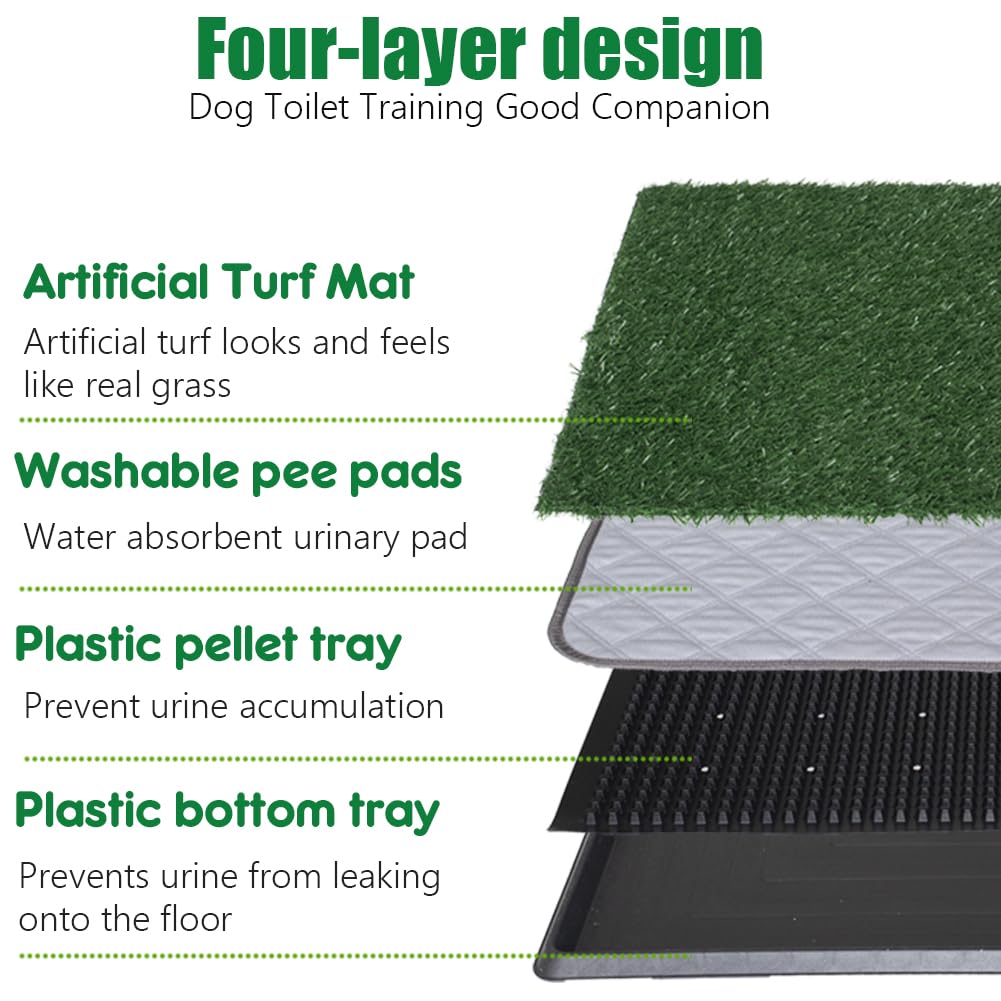 Reusable Pet Grass Potty with 2-Pack Replaceable Artificial Grass C579