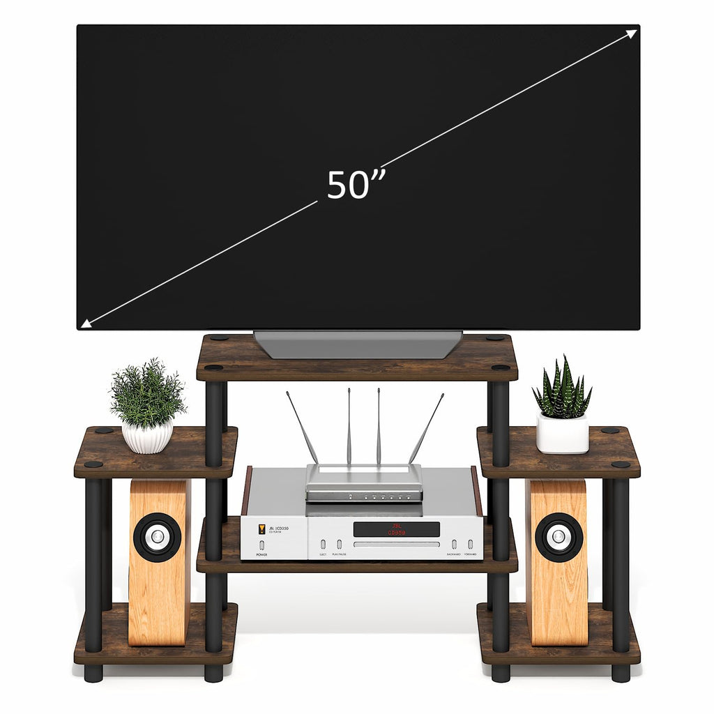 6-Shelf Toolless TV Stand with Raised Top for TV up to 50 Inch L2801