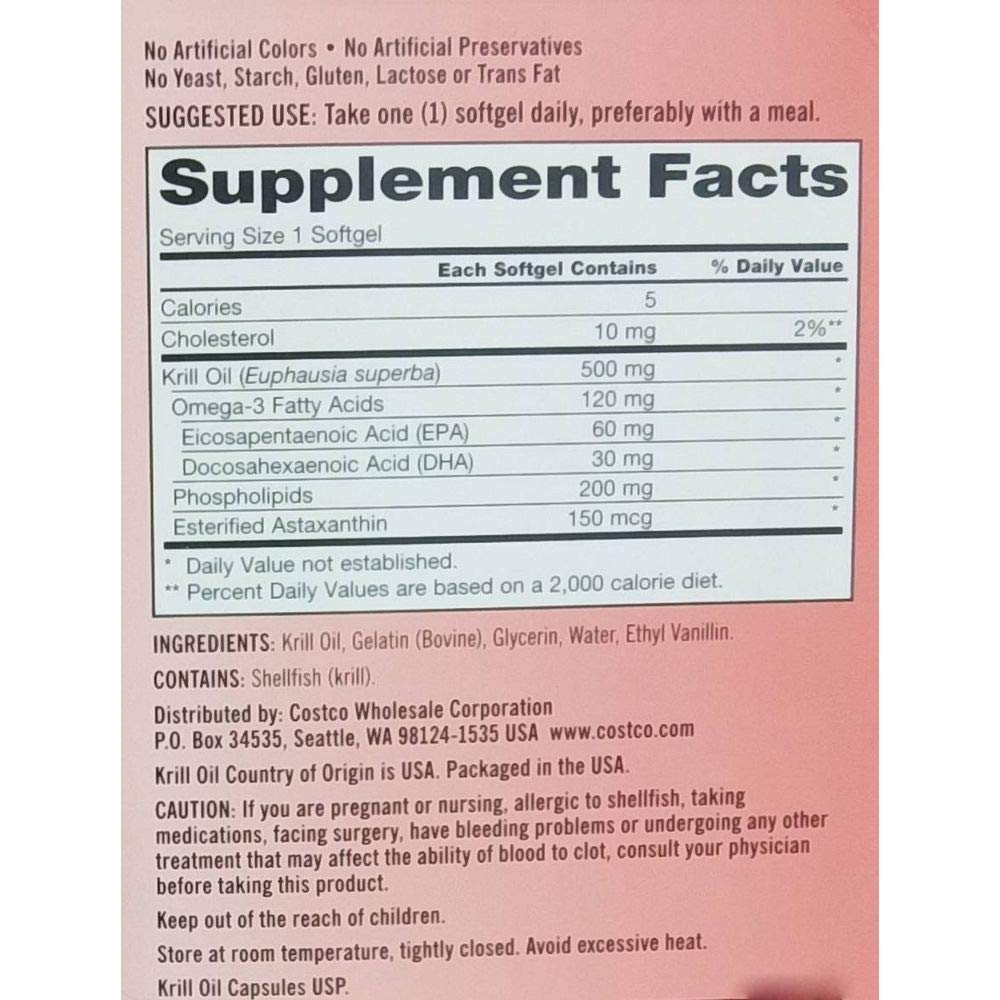 Krill Oil 500 Milligram 160 Softgels R798
