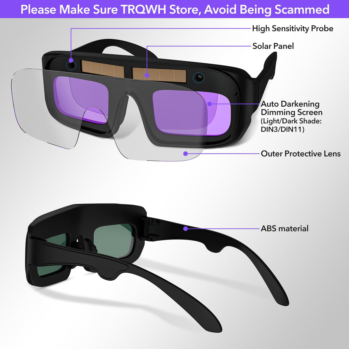Auto Darkening Welding Glasses C386