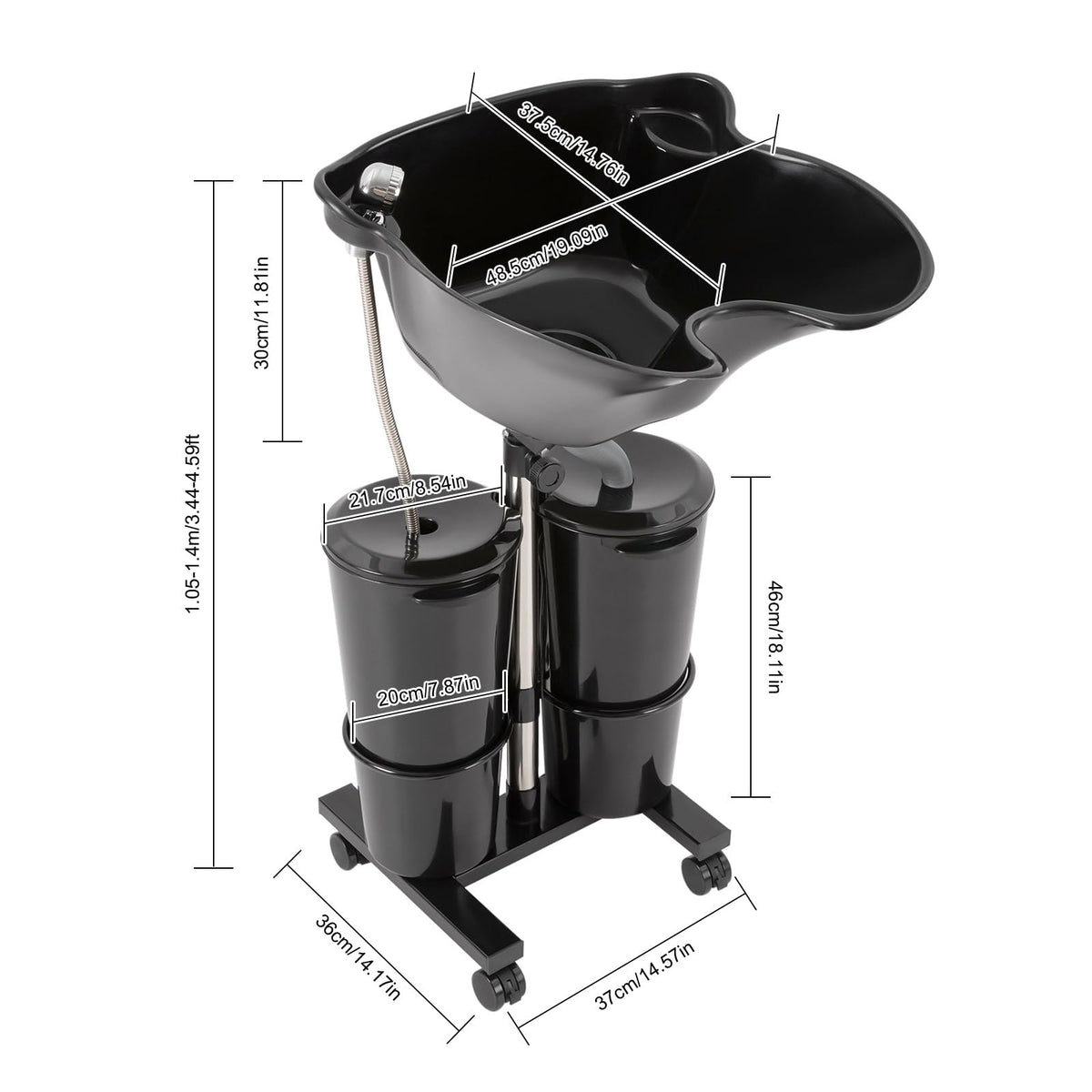 Electric Portable Shampoo Bowl with 2 Buckets V969